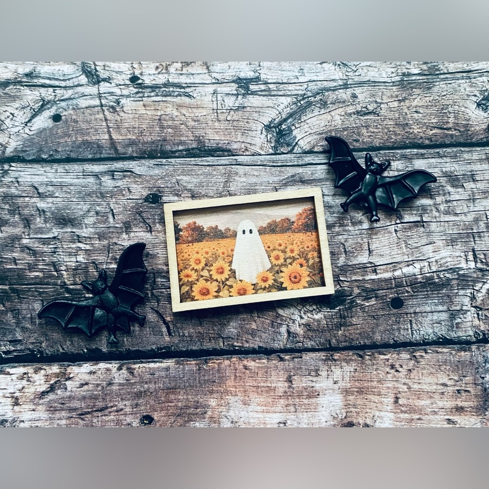 Dollhouse Miniature Decoration Ghost Beauty Sunflower Wall Art